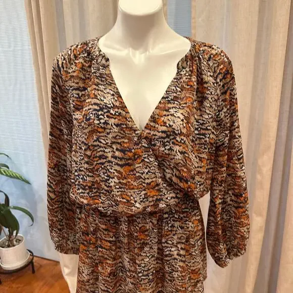 Joie Silk Faux Wrap Dress sz M - Picture 3 of 9